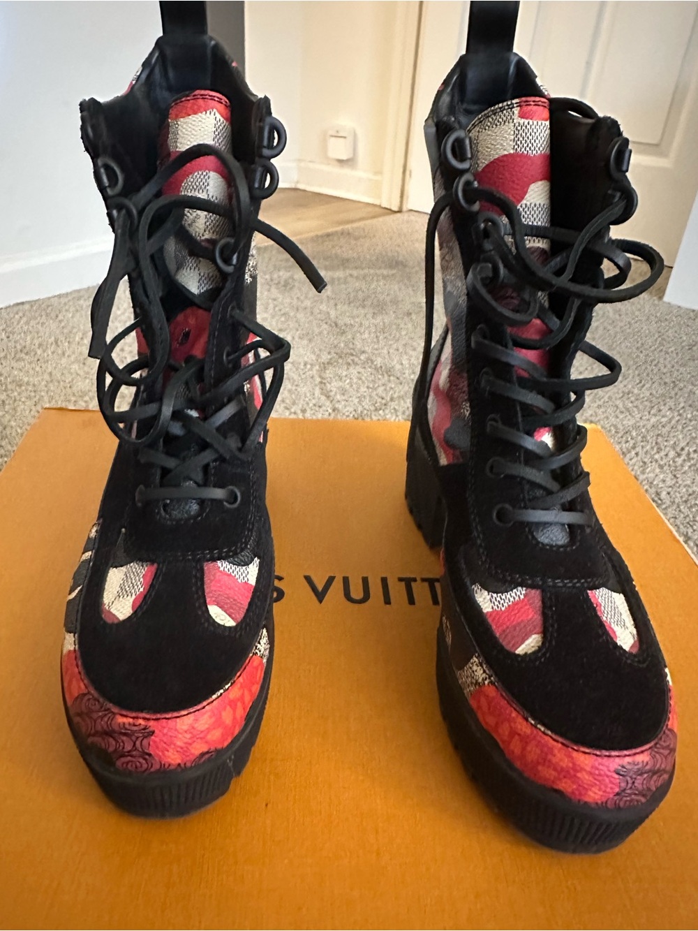 Louis Vuitton Overcloud Platform Desert Boots 36.5 Rare Discontinued